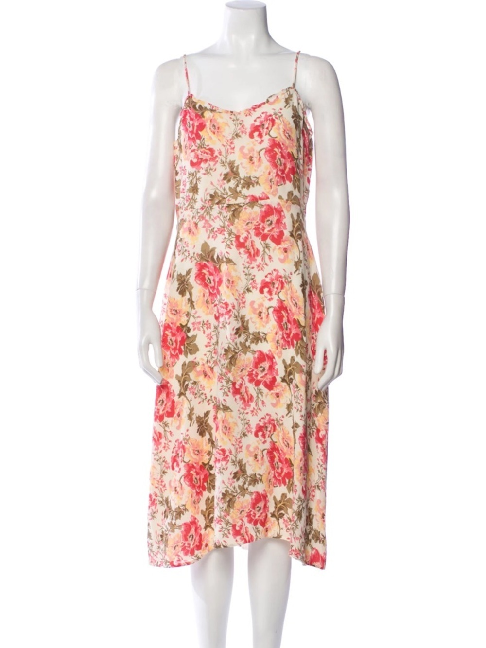 Reformation Cassandra Pink Floral Midi Dress Size 2 NWT - Picture 4 of 16